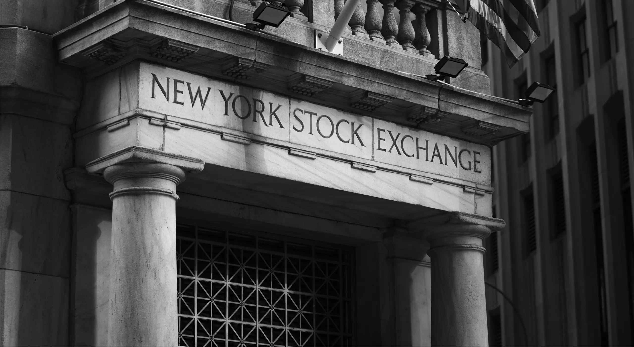 Exterior of the New York Stock Exchange building.
