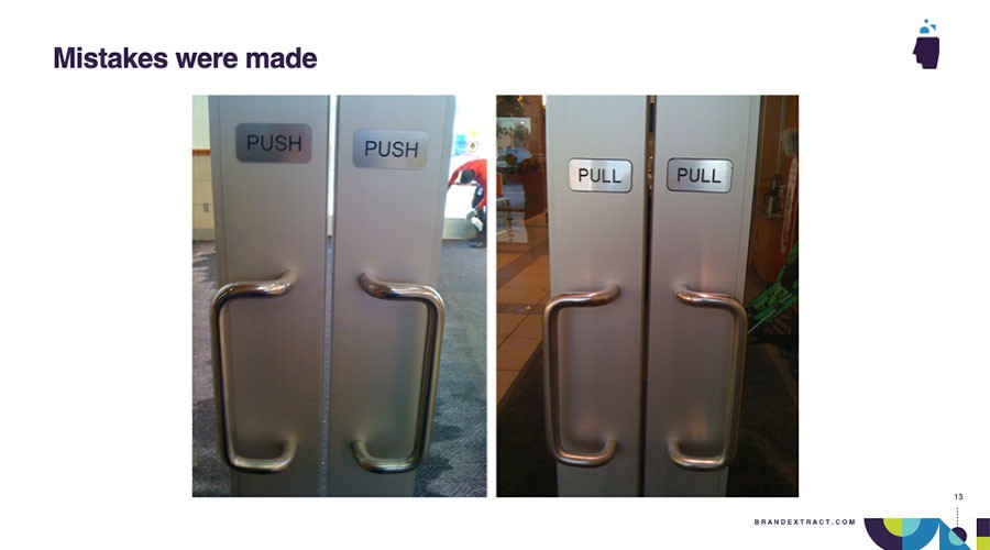 UX Minute presentation slide on affordances