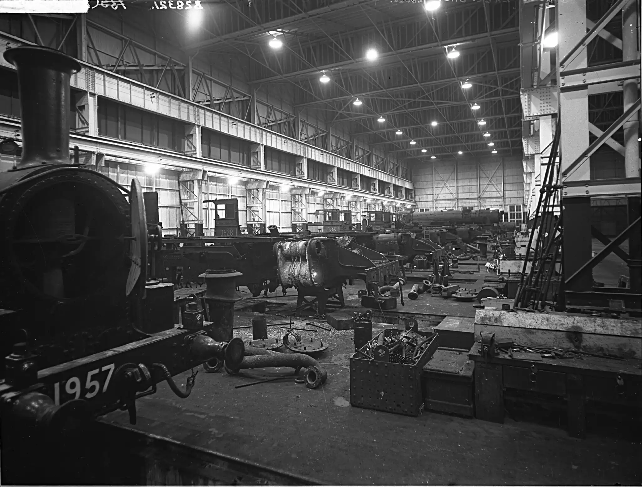 An historic photo of the former Locomotive Workshops at Chullora