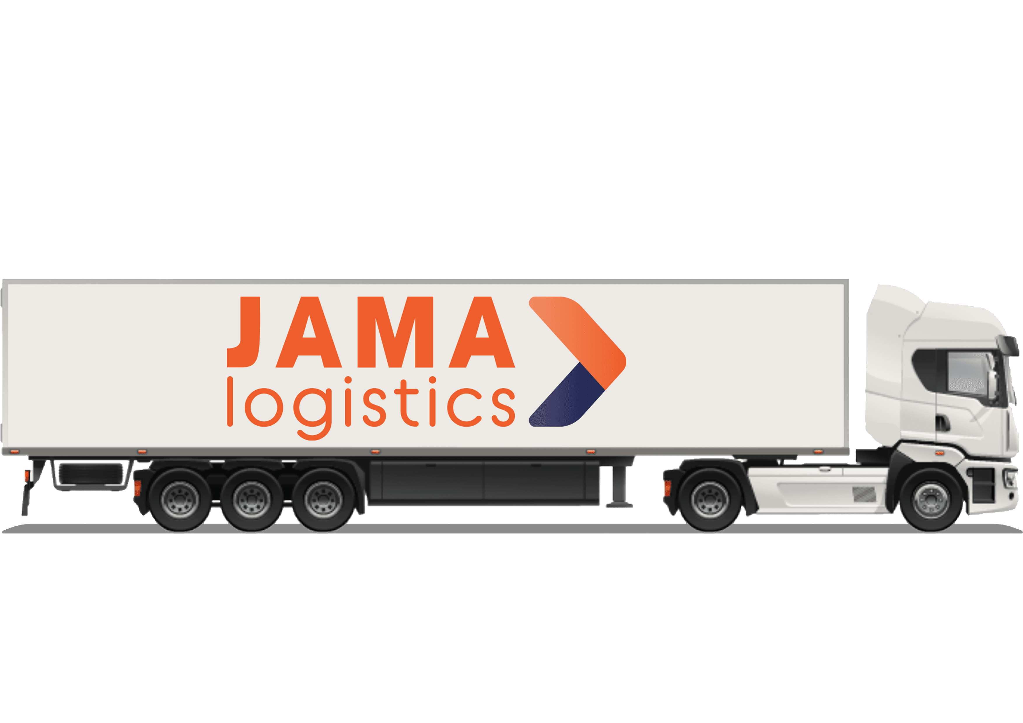 image of a 44 tonne truck with the jama logistics logo on the side