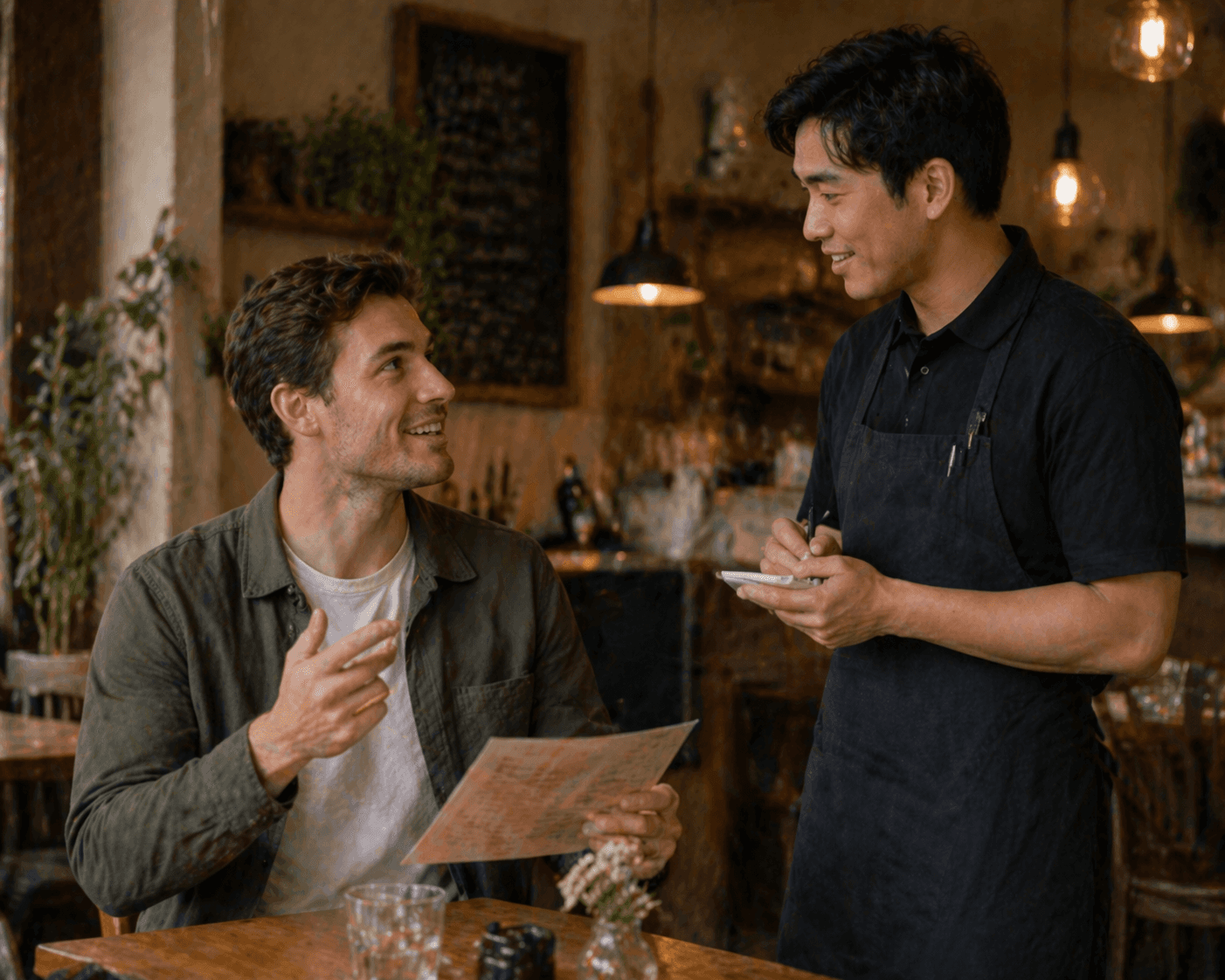 man ordering food