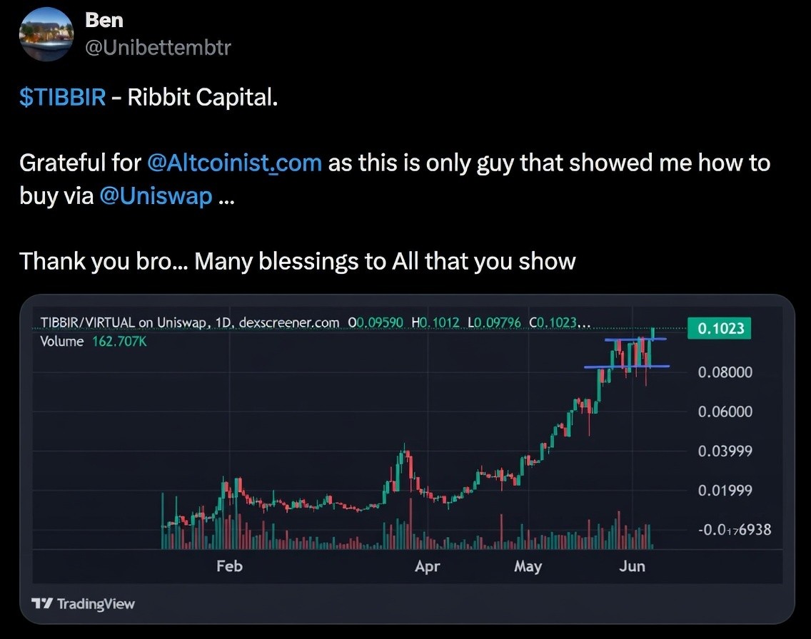 Twitter testimonial screenshot