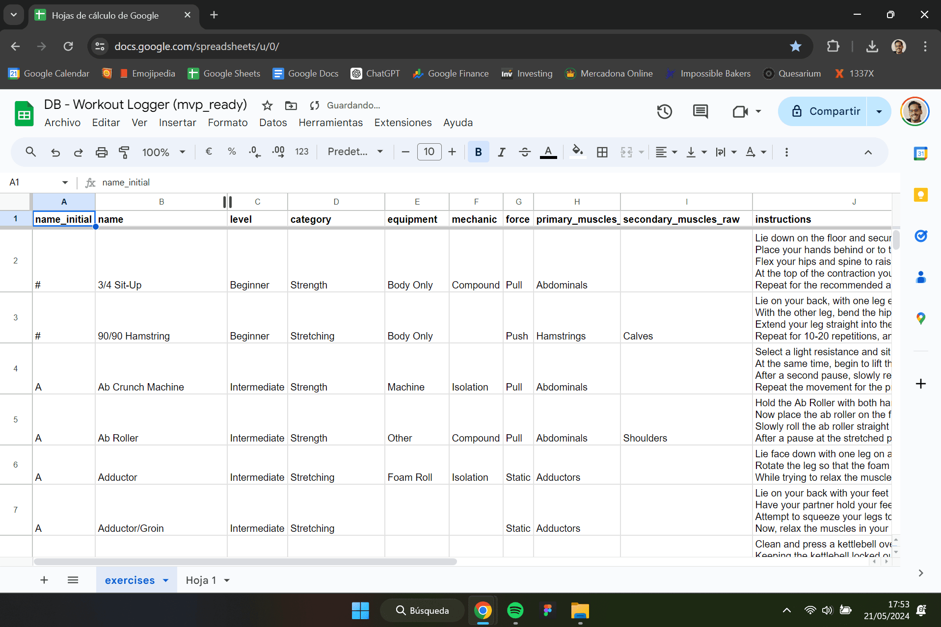 Raw database after appropiating it from "yhonas" on GitHub.