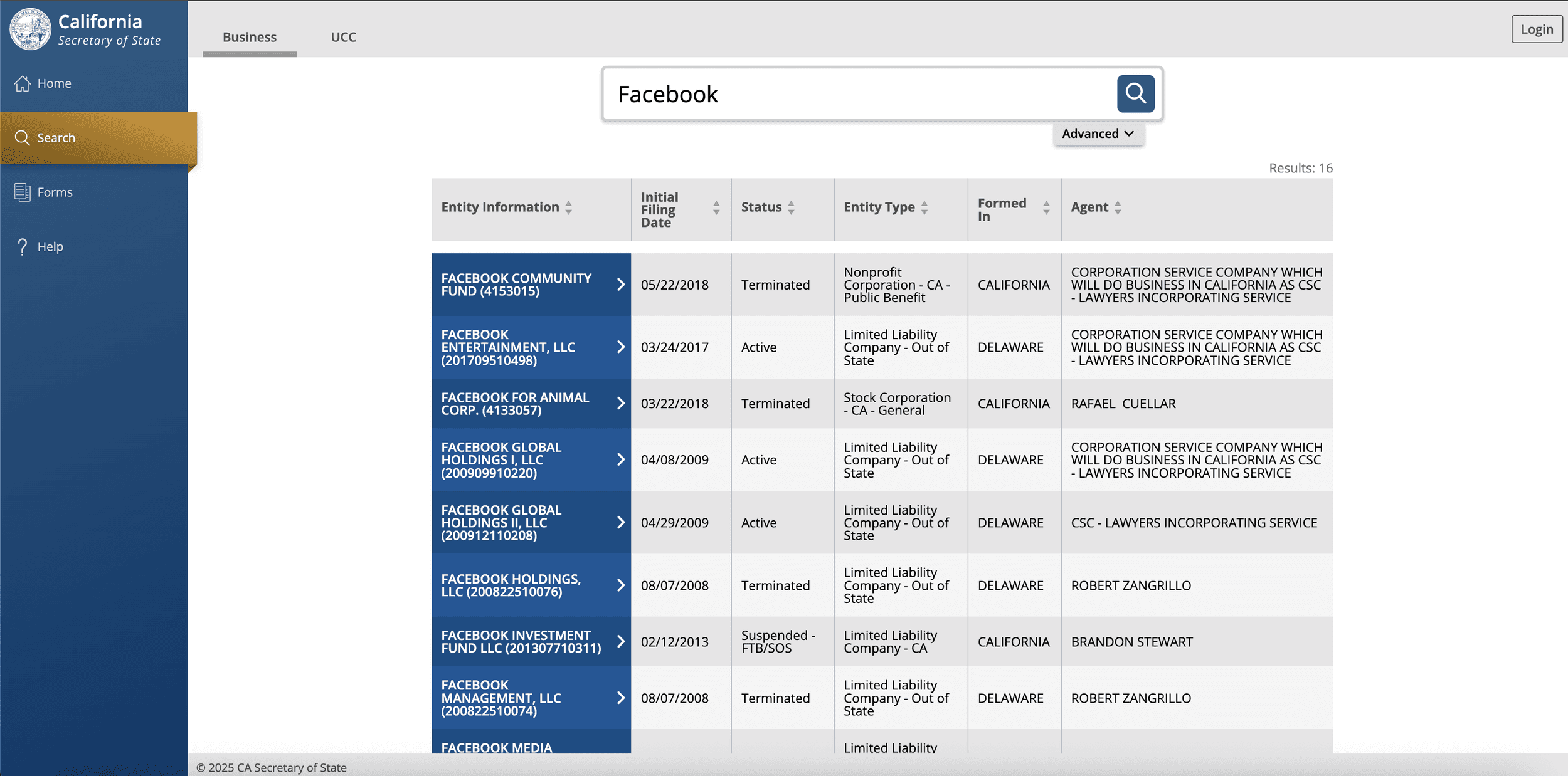 Using Bizfile Online