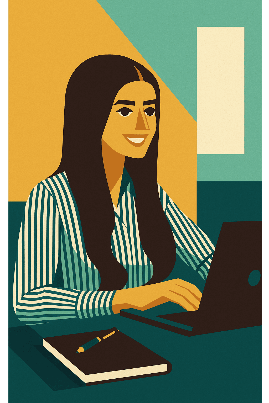 Donna concentrata al computer durante una lezione online o sessione di coaching, rappresentazione del modello formativo digitale e personalizzato di Course Clear.