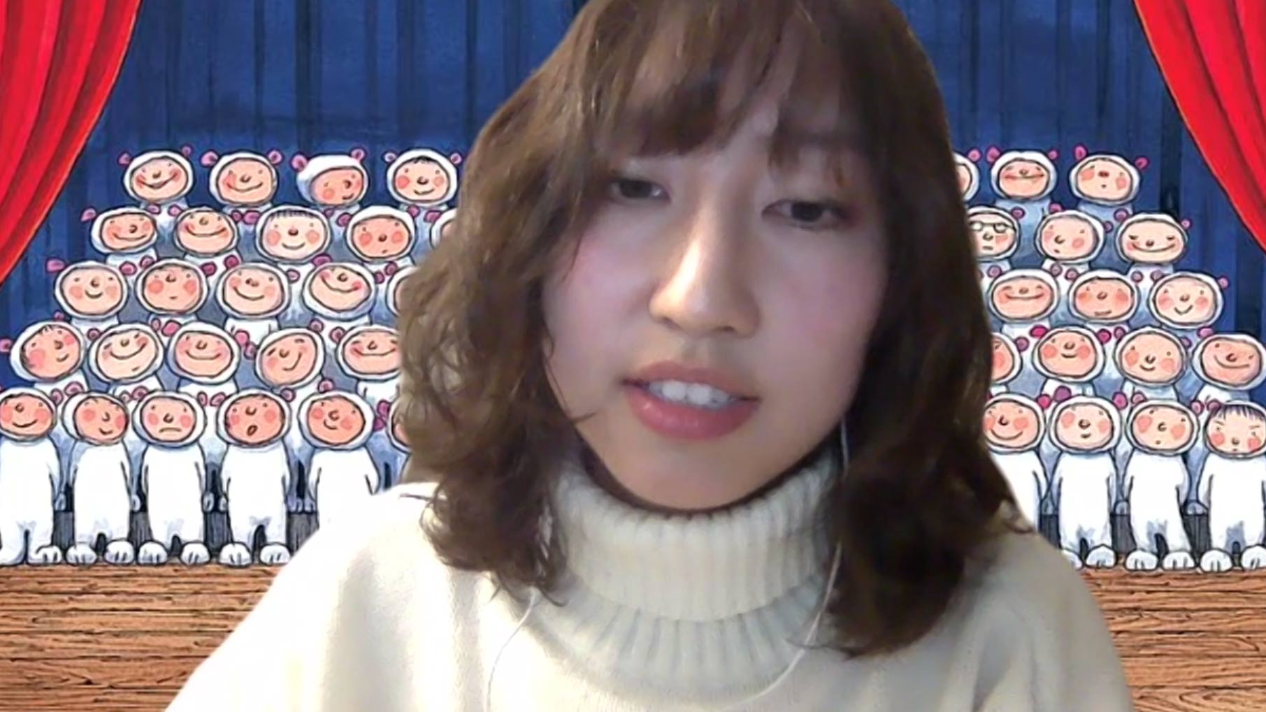 portrait of Ruolin Feng in white turtleneck sweater