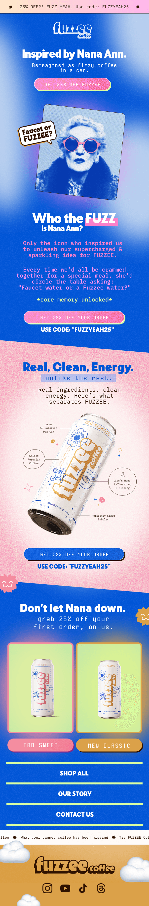 Fuzzee coffee email design