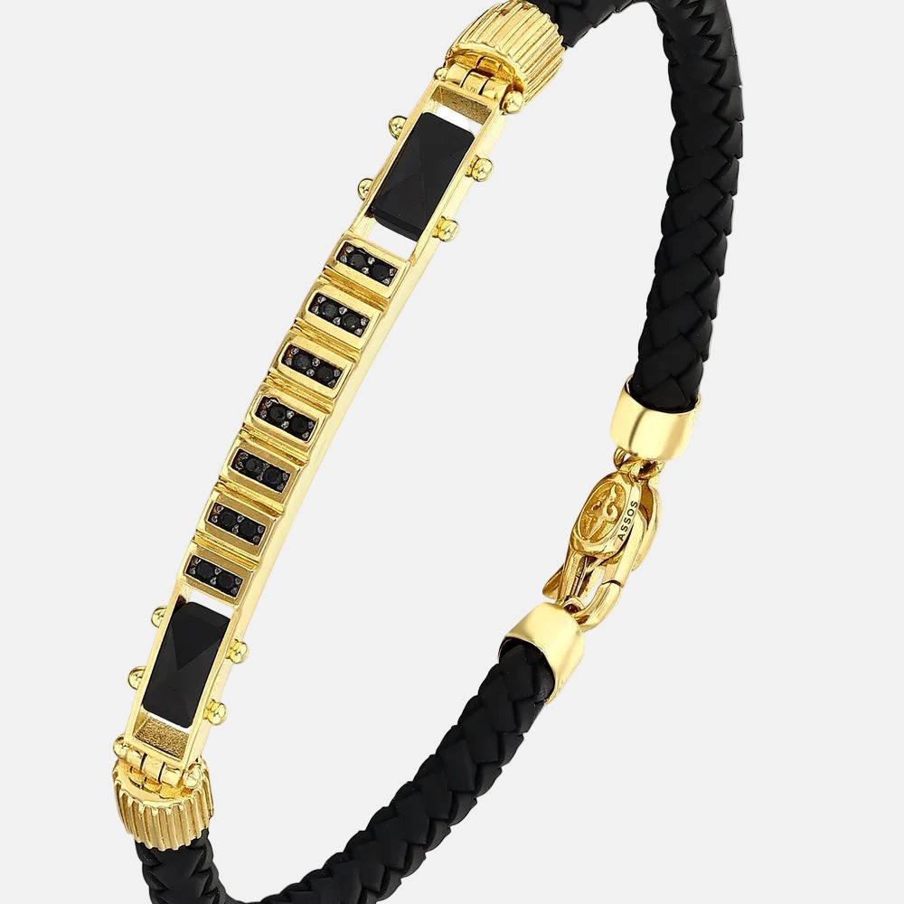 Assos Pırlanta 14 Ayar Altın Modern Tasarım Şık Erkek Bileklik