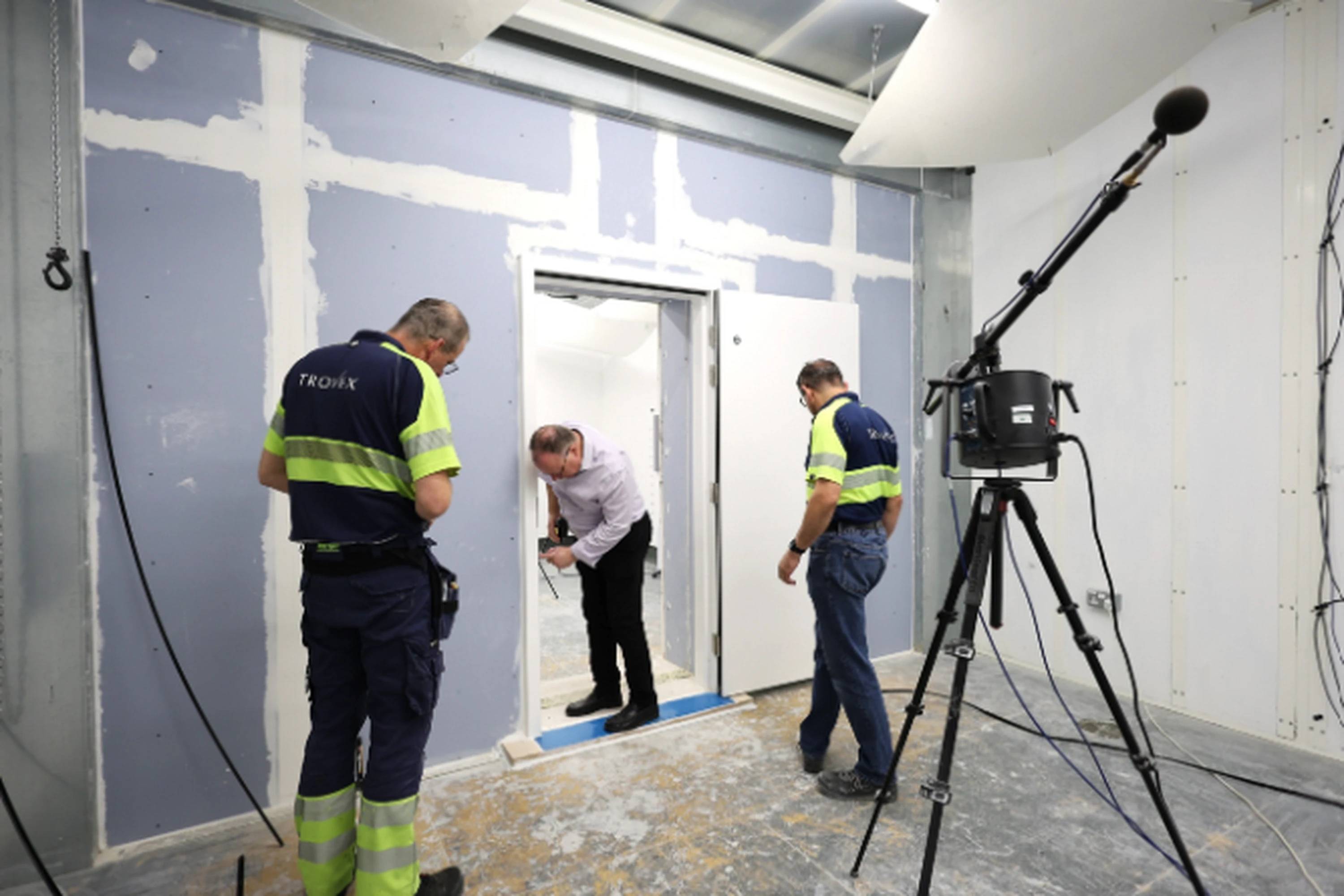 Trovex team installing Hygidoor