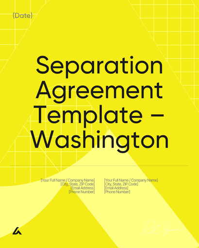 Separation Agreement Template – Washington