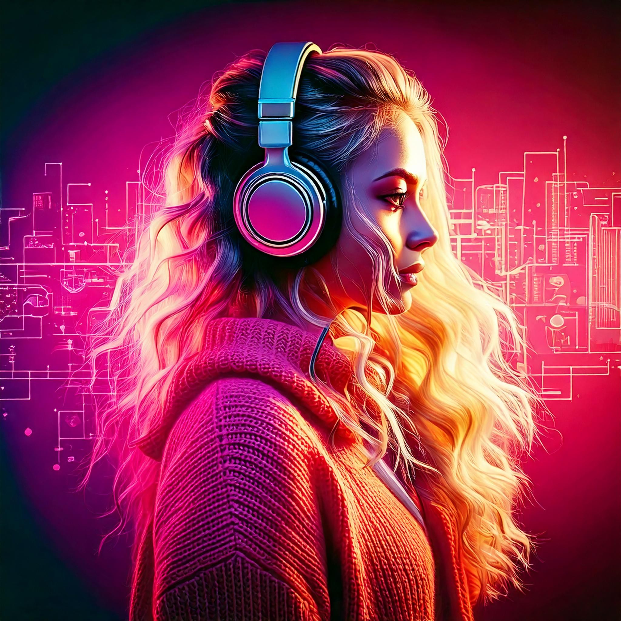 Woman with headphones