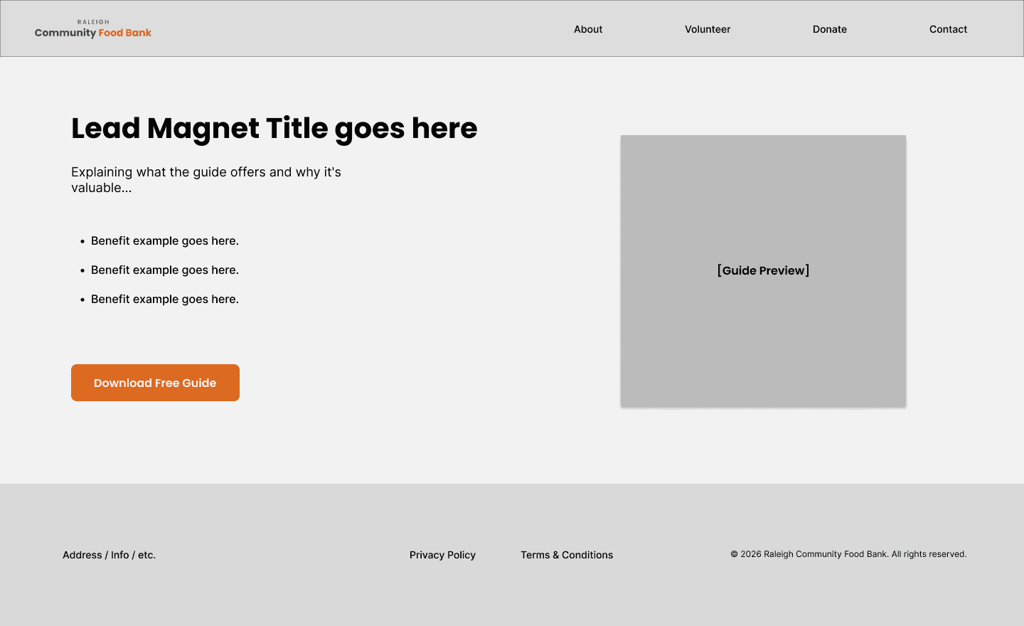 Landing screen - low fi