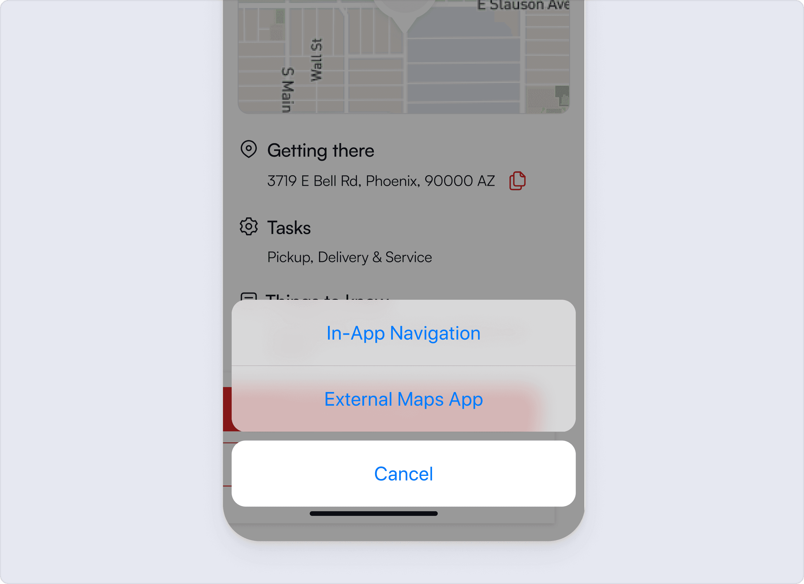 Modal screen