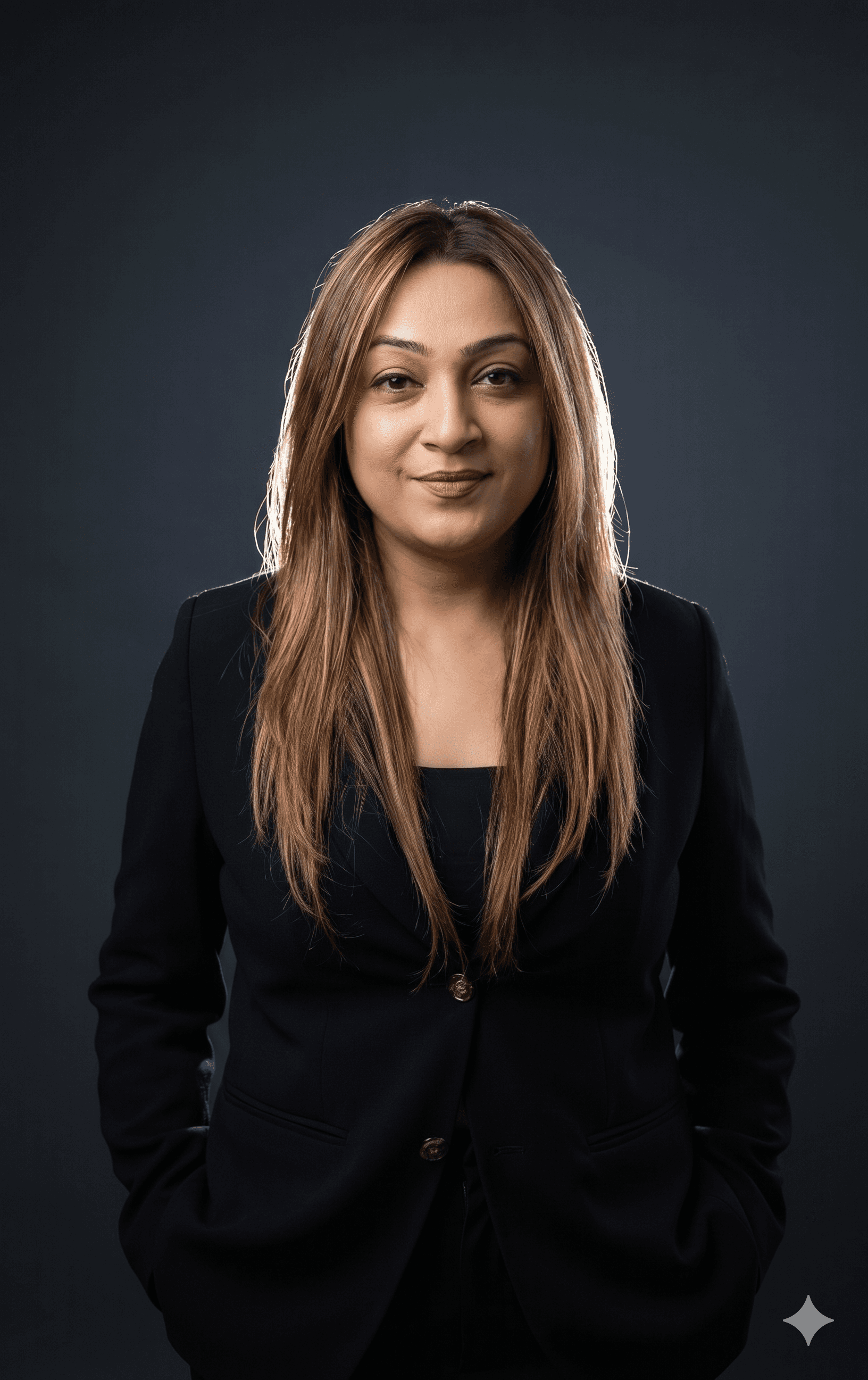 Professional portrait of Rankawat Group Jaipur team member in formal black suit and white shirt, confident corporate profile headshot for real estate company website.