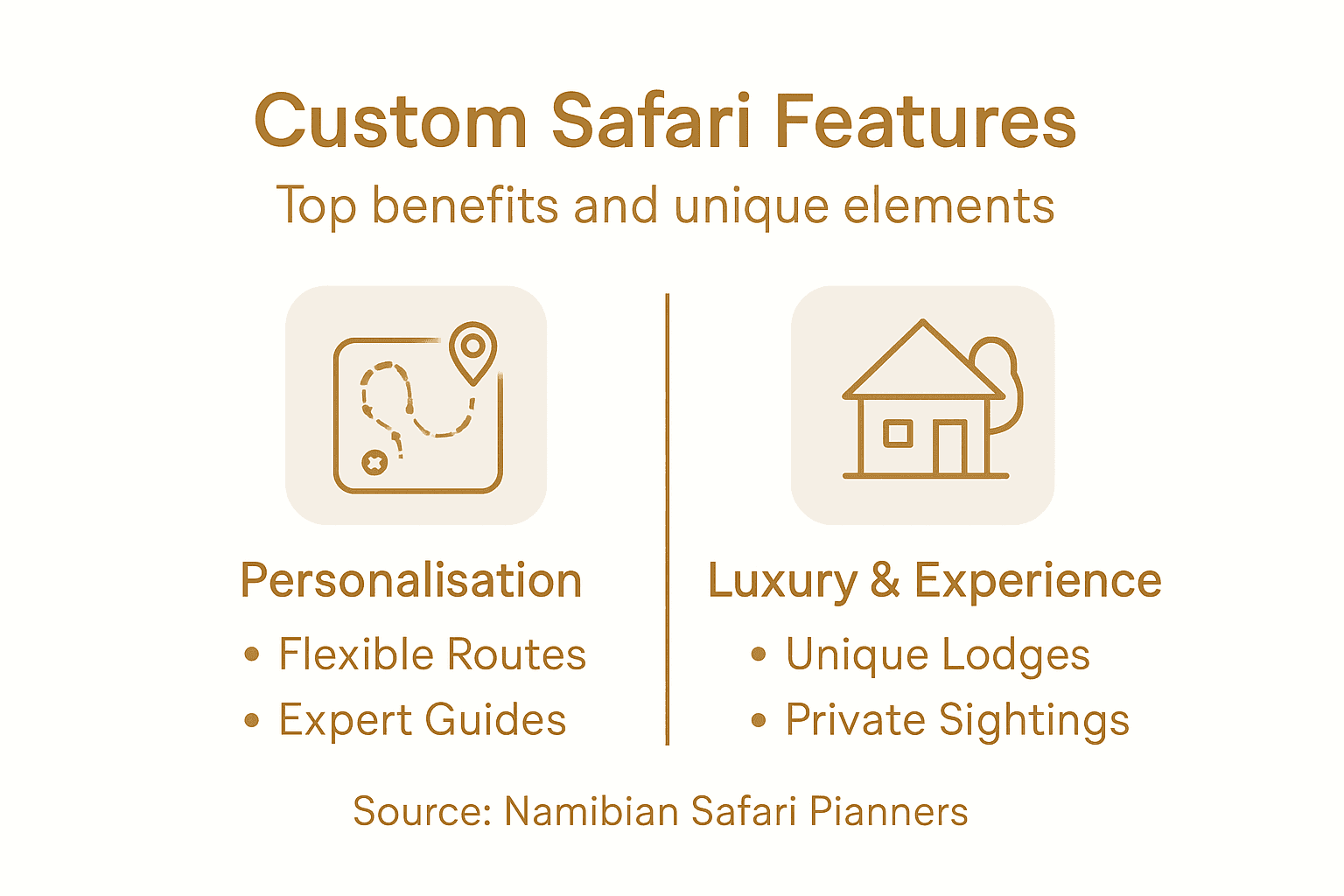 Infographic showing features of custom safaris
