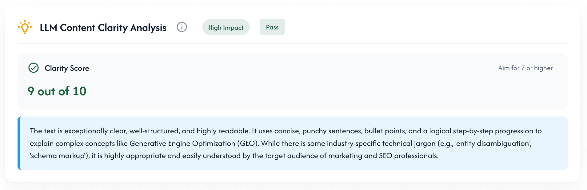 LLM Content Clarity Report Example