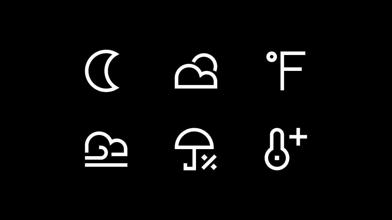 Sharp Line Weather Icon Set