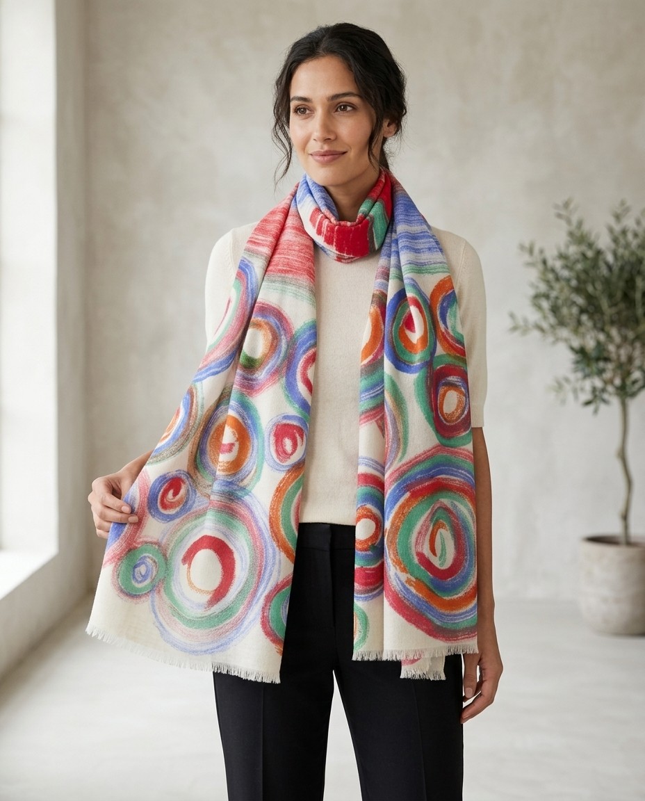 Handcrafted textile detail from the Kashmir Looms collection