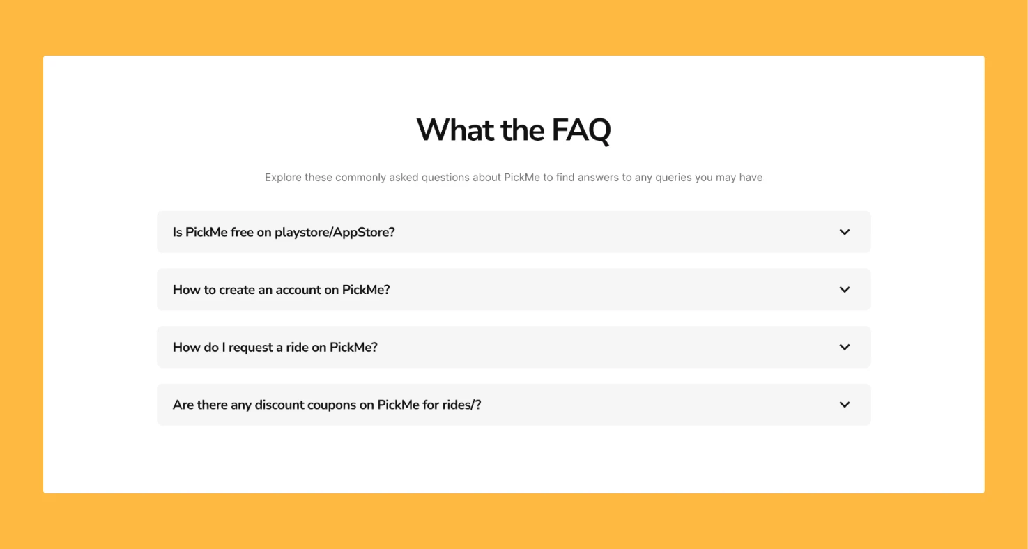 FAQ section