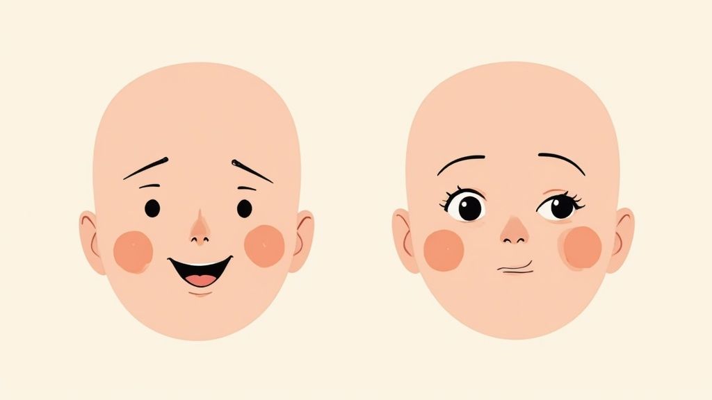 Angemessene Mimik und Lächeln einsetzen