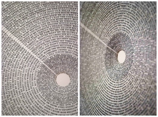 close-up of a circle made of small engraved dots