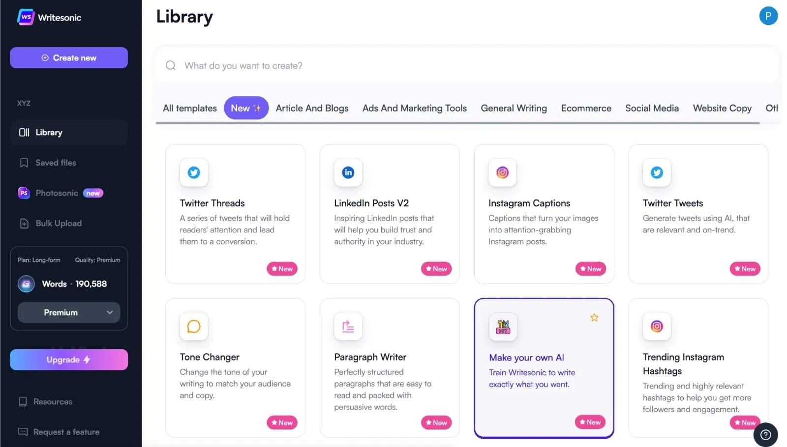 Writesonic AI tool helping writers craft engaging and original stories by converting simple prompts into fully developed narratives