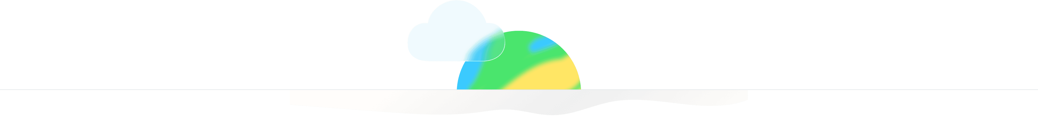 Illustration of a cloud with a coloured glow
