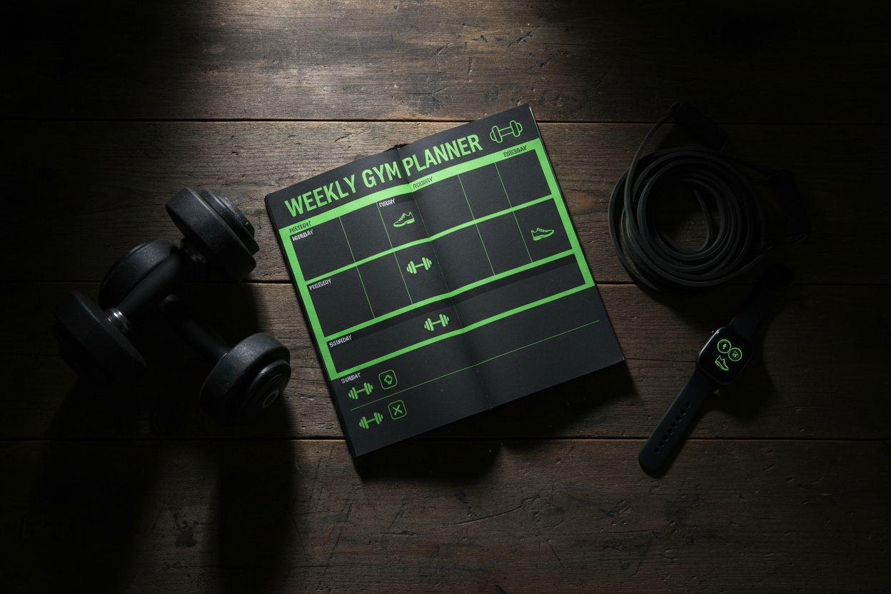 Weekly workout planner for a 5 day workout split