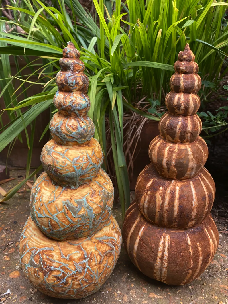 2 shell sculptures by Abby Martin