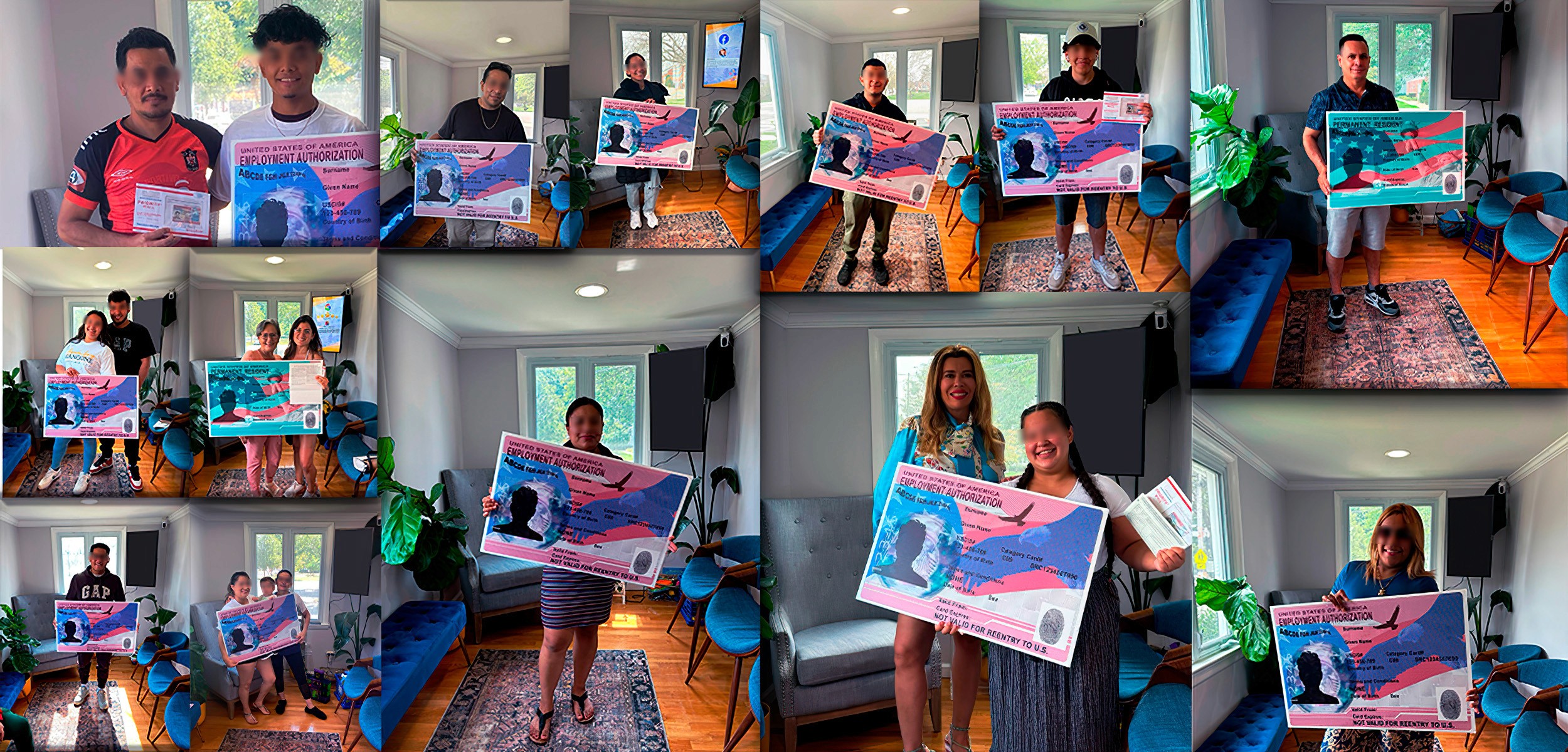 Lawyer in the office with the team and work permits