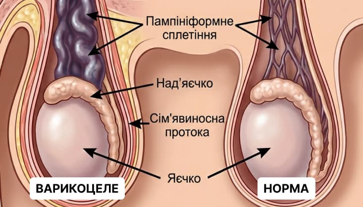 Графічна ілюстрація варикоцеле