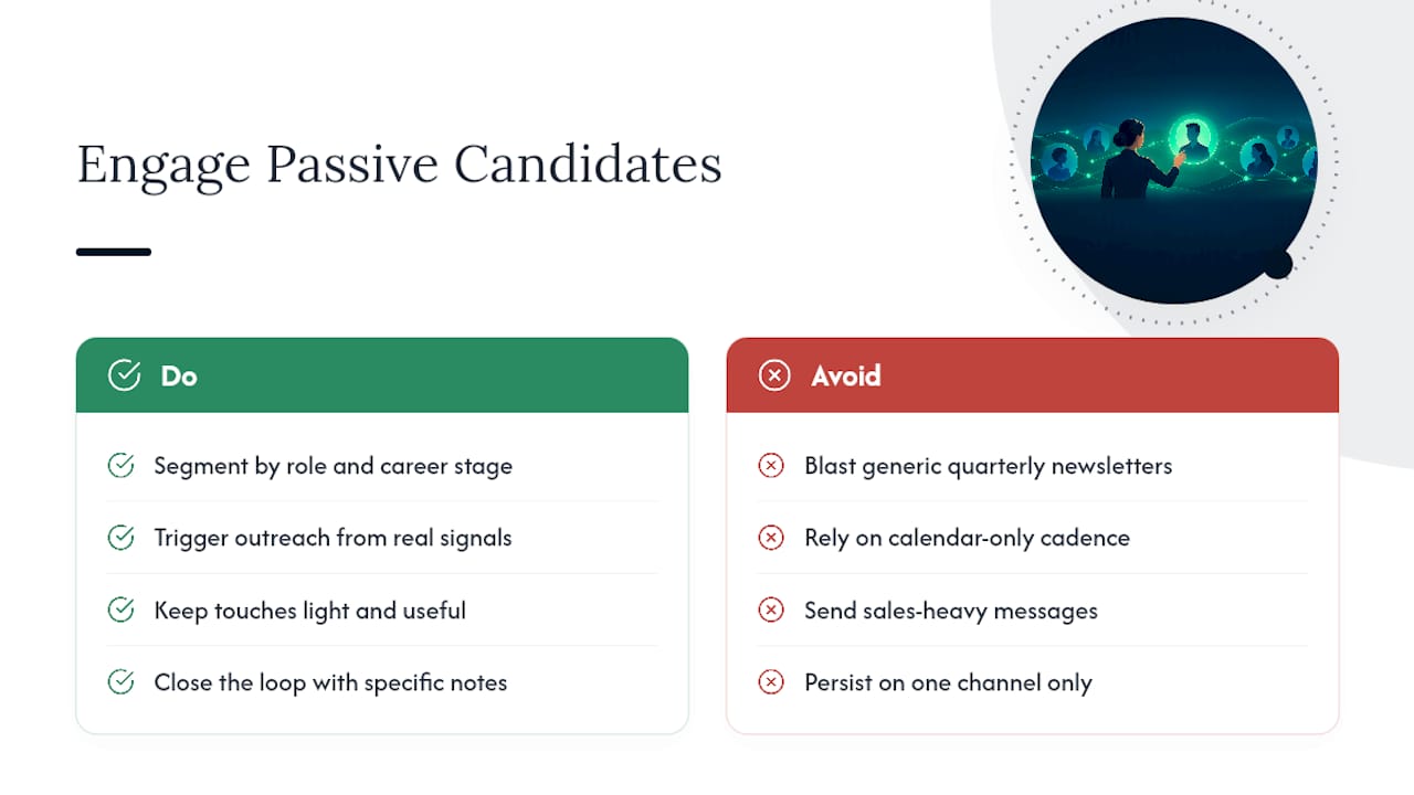 Strategies for Engaging and Nurturing Passive Candidates — overview diagram