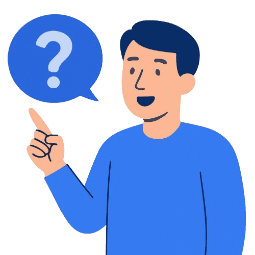 Illustration eines fragenden Mannes mit Fragezeichen-Symbol – symbolisiert den Einstieg in die Welt der Debatten.
