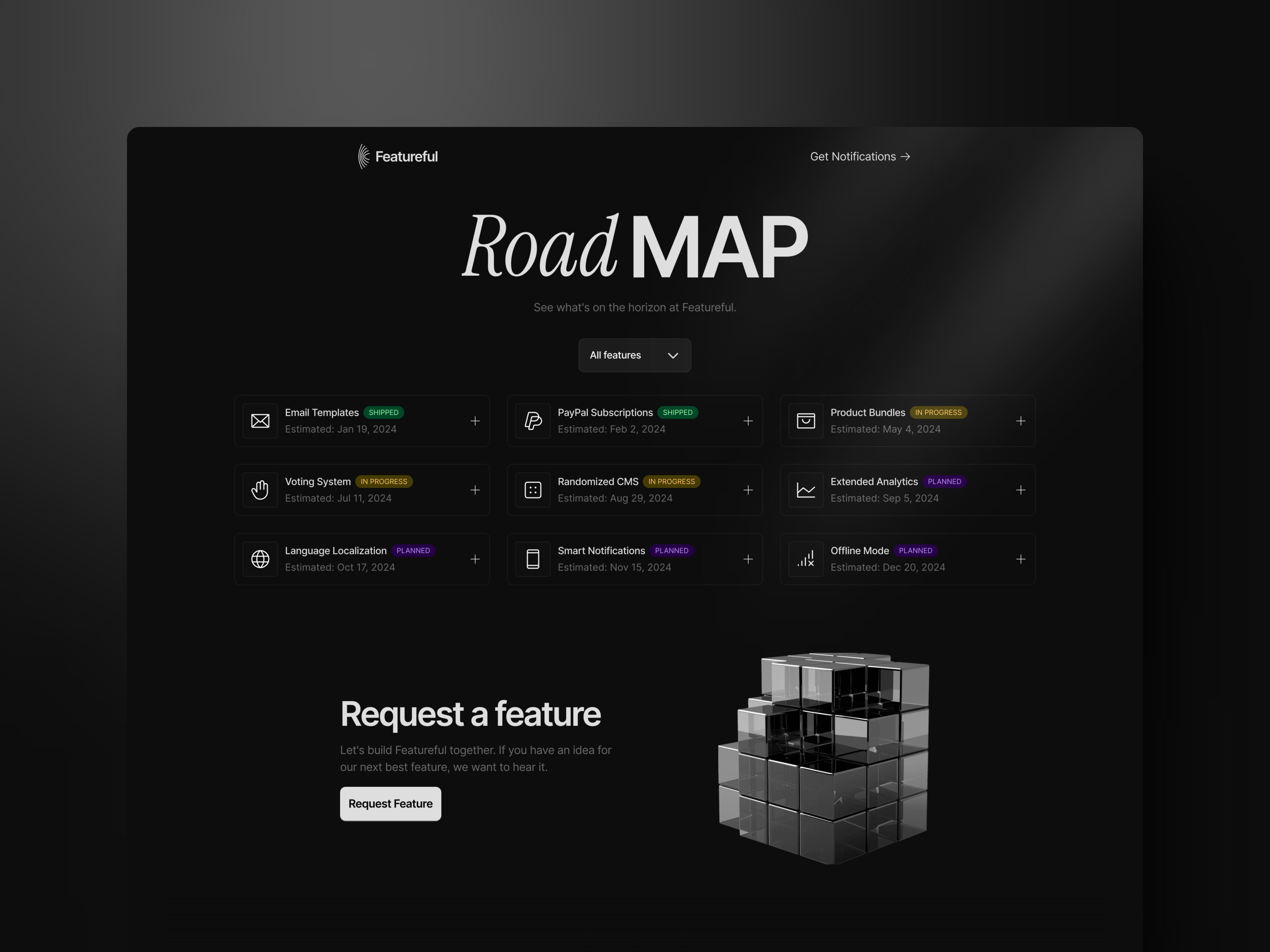 A dark-themed website interface displaying information and graphics, featuring a highlighted video or image.