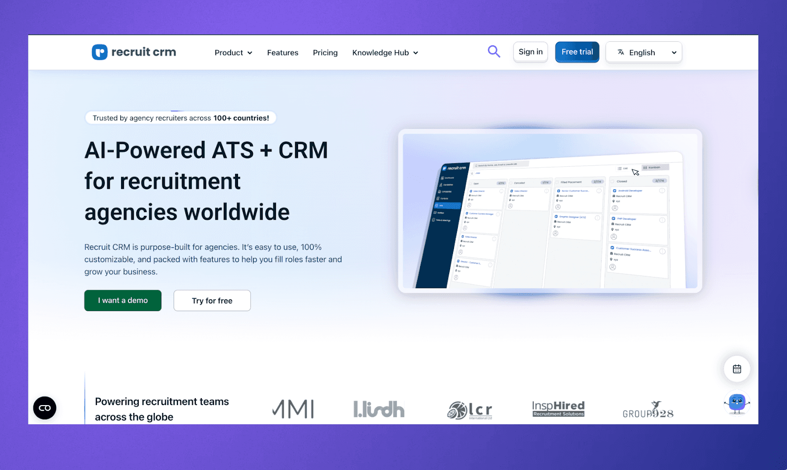 Recruit CRM Homepage