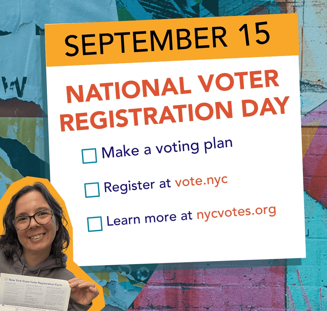 Graphic announcing September 15 is national voter registration day.