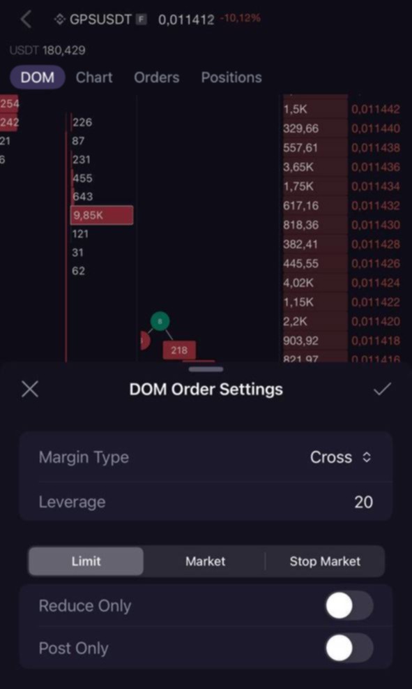 Skalpy iOS order settings
