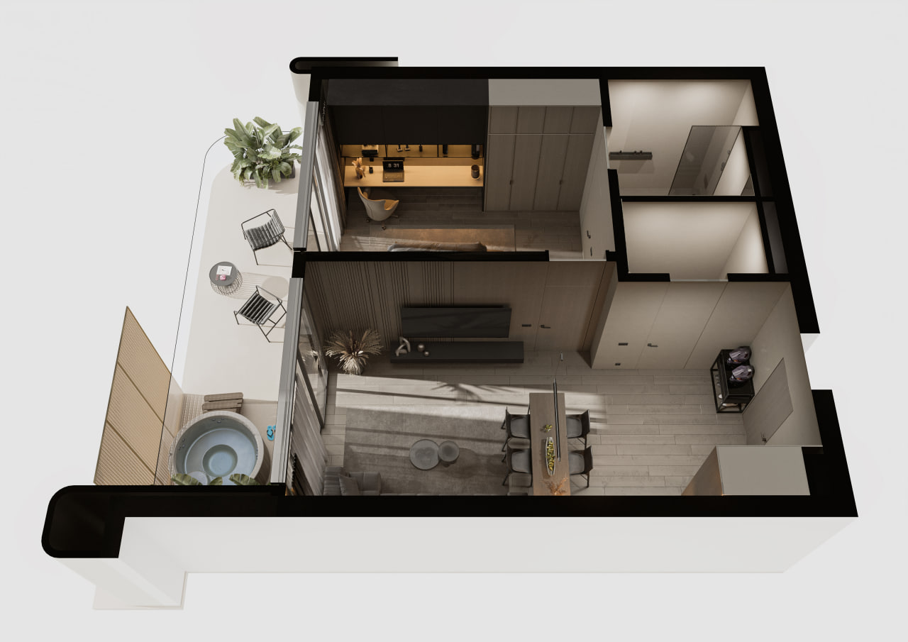 1-bedroom apartment in ALEX VILLAS Complex 6 in Pererenan