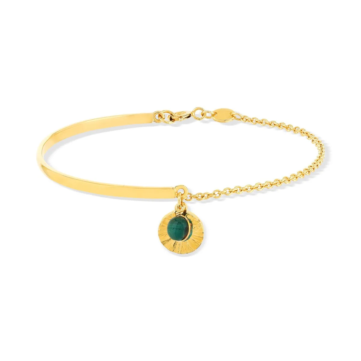 Bracelet en plaqué or serti de malachite