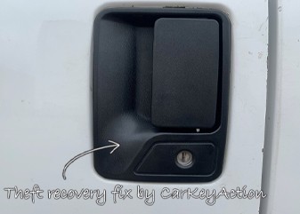 after photo of a commercial Ford vehicle door lock after professional repair
