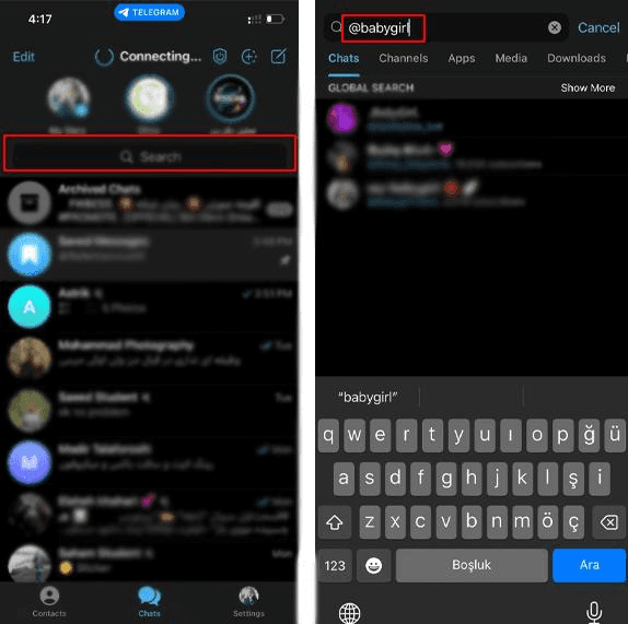 Add telegram username