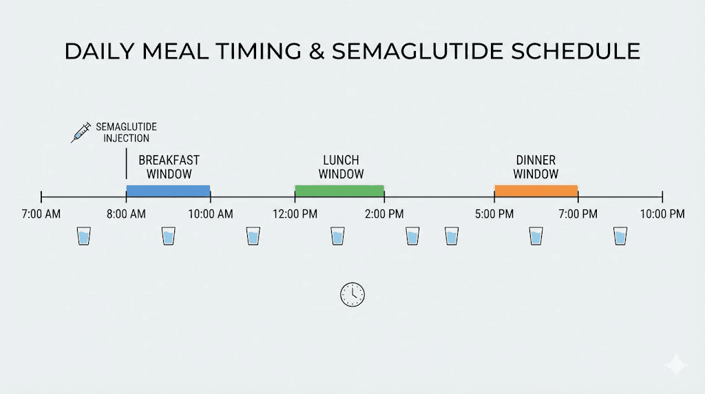 Semaglutide meal timing schedule and injection day eating plan