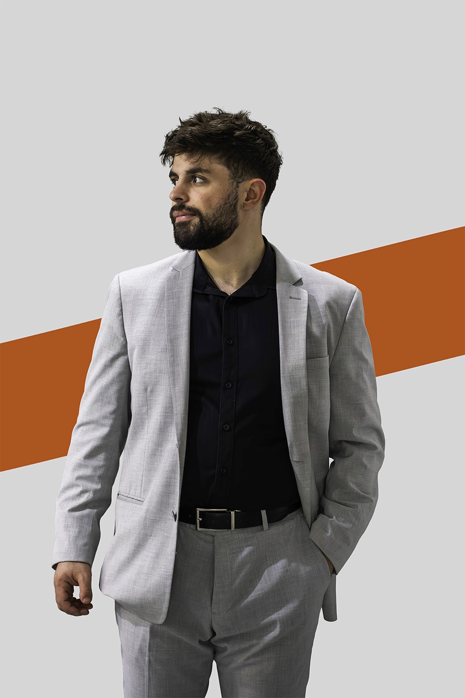 Portrait of portfolio creator – back view