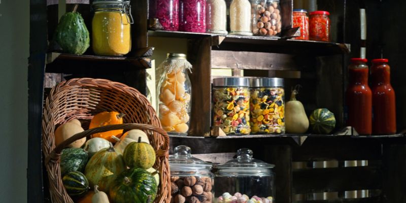 A fully stocked pantry