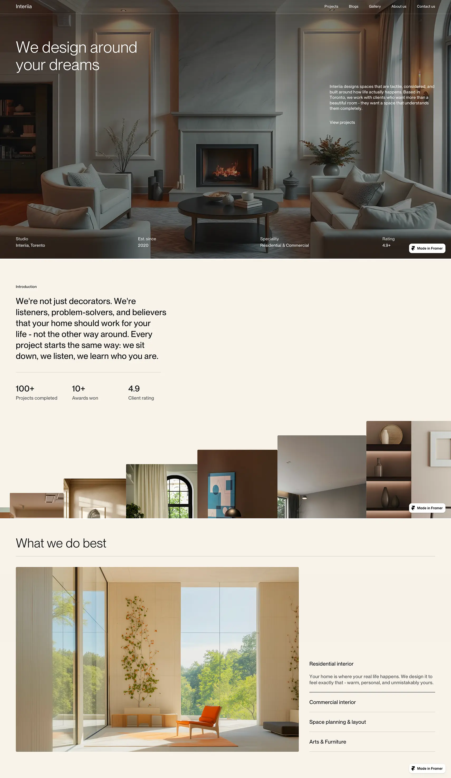 Interior design studio template