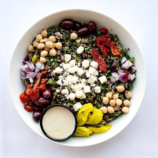 Kale Quinoa Salad at Crazy Bowls and Wraps