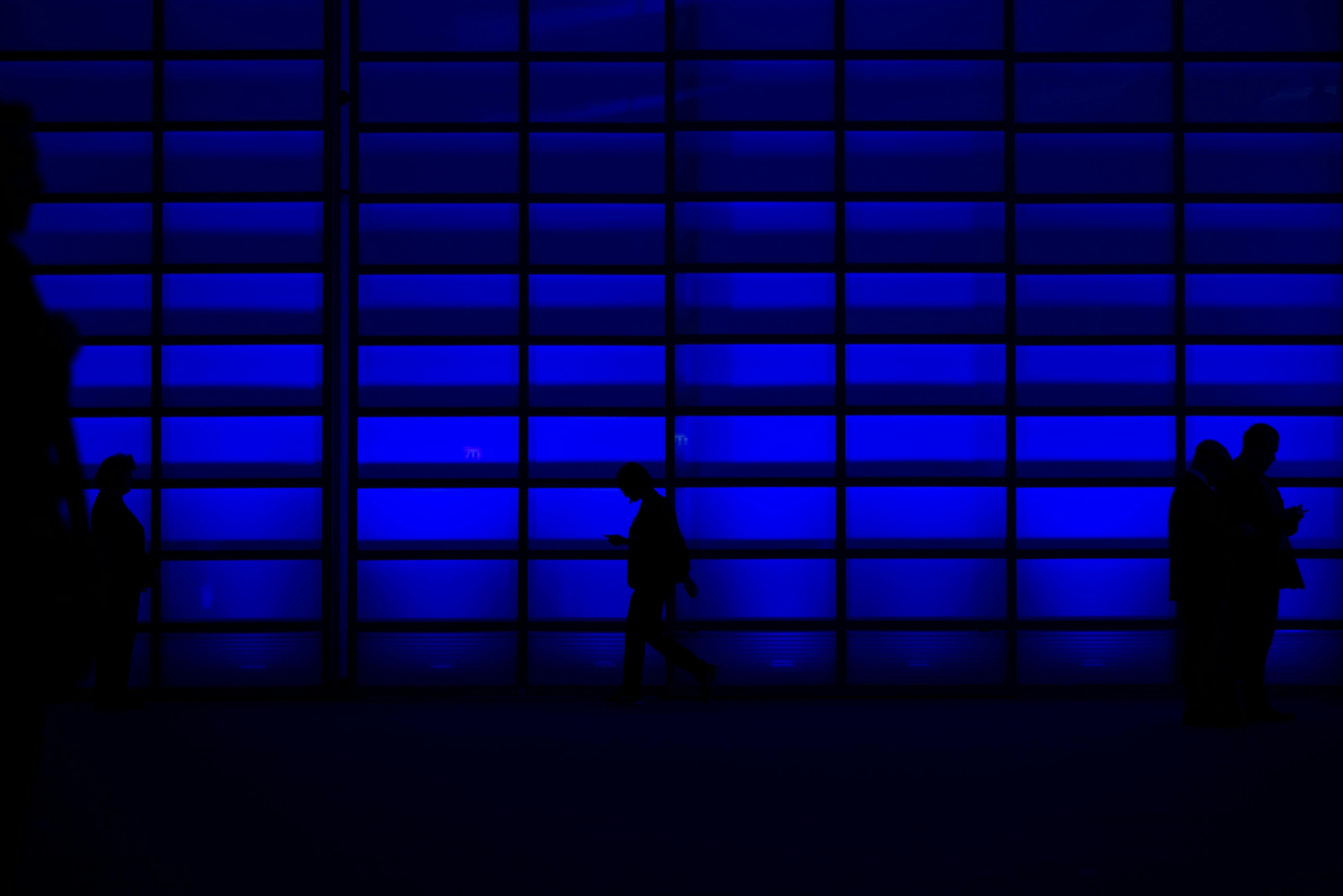 office building with silhouettes