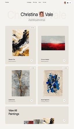 Christina Framer Website Template Homepage 