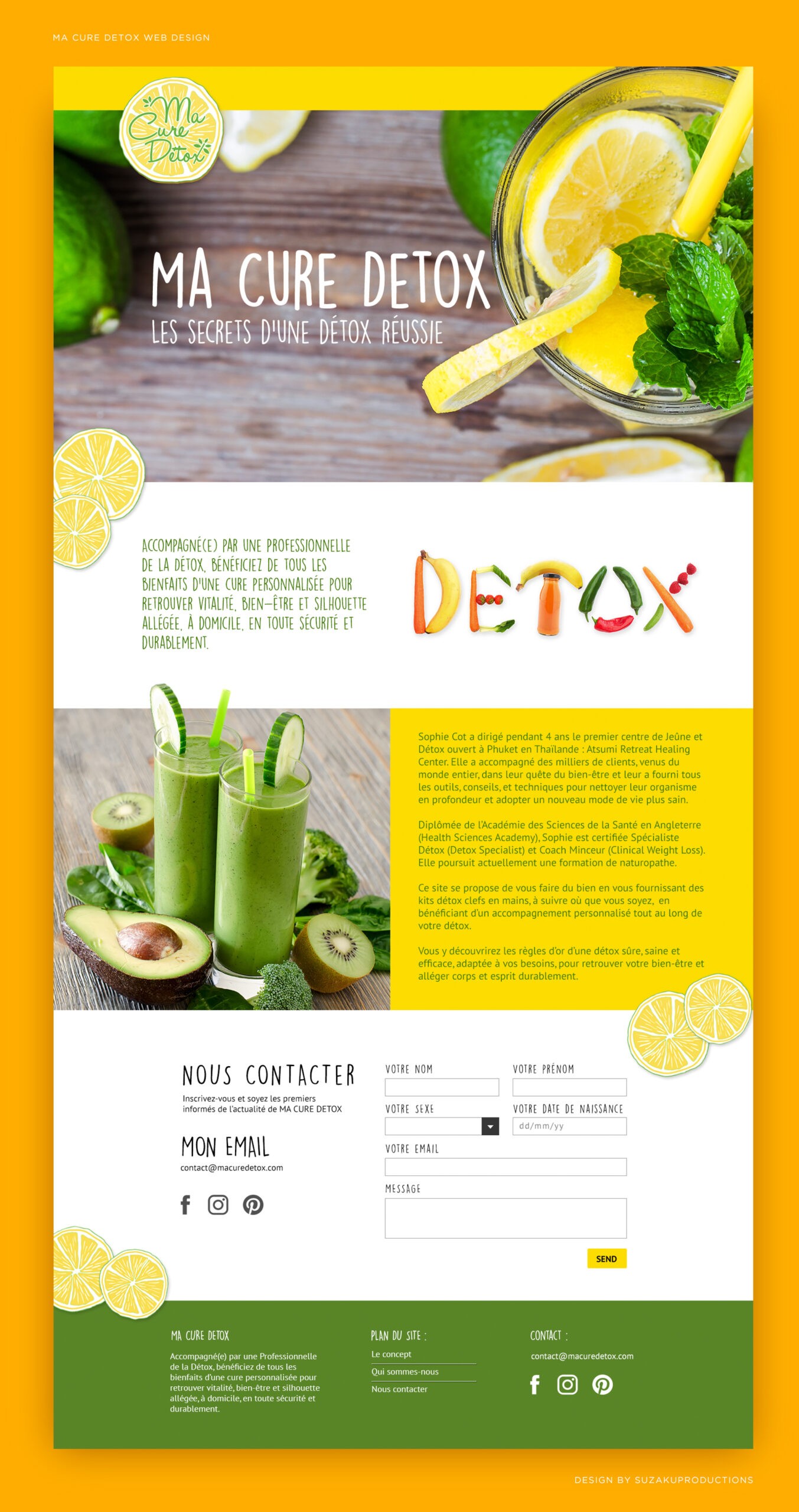 Ma Cure Detox landing page by Suzaku