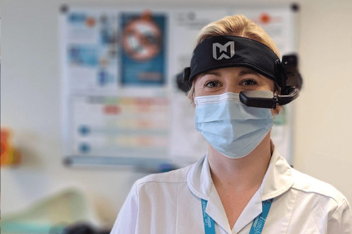NHS Worker with Smart Glasses